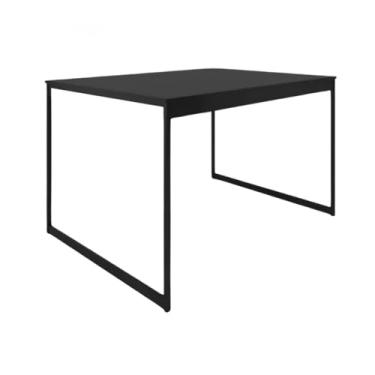 Imagem de Mesa de Jantar Industrial 6 Lugares MDF 120cm, Ideal para Cozinha e Sala Compacta(Preta Metalon 15x15mm)