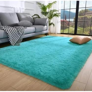 Imagem de Tapete Para Sala Quarto Peludo Felpudo Grande 200x150 - Macio, Fofinho, Luxuoso, Pelo Alto 40mm, Decorativo (Tiffany)