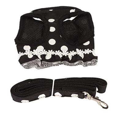 Imagem de ZJchao Arnês de Cachorro e Coleira, Ponto de Tração do Colete de Estimação DOT Conjunto de Cães de Cão de Cão de Fácil de Cães de de de Tamanho Médio para Pequenos para Caminhar, Correr, Treinar (L)