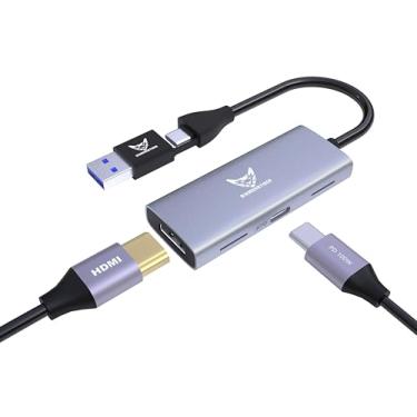 Imagem de DiamondTiger Placa de captura de vídeo 4K com 100W PD HDMI para USB 3.0/USB C 1080P 60fps Cam Link Card, dispositivo de captura de gravação para transmissão, transmissão ao vivo, videoconferência,