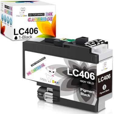 Imagem de Miss Deer Cartuchos de tinta LC406 pretos, substituição compatível com Brother LC 406 LC406XL BK funciona com MFC-J4335DW MFC-J4345DW MFC-J4535DW MFC-J5855DW MFC-J5955DW MFC-J6555DW MFC-J6955DW