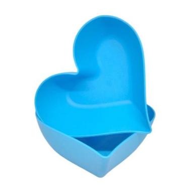 Imagem de Petisqueira Coração jogo com 5 unidades de Plástico - FORTINJET, Azul