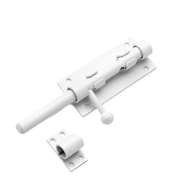 Imagem de QJFCare Trava de parafuso deslizante resistente de aço inoxidável 304 - Trava de portão de 25 cm com orifício de cadeado para portas de celeiro, galpão, cerca de segurança à prova de ferrugem - Cor