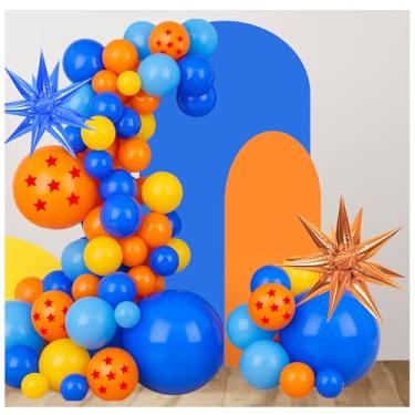 Imagem de Dragon Balloons Dragon Z Decoração, 105 peças Dragon Stars Balls Artigos de decoração de festa de aniversário, arco de balão de látex Dragon Z para jogos de desenho animado