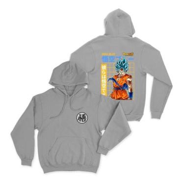 Imagem de Moletom Canguru Dragon ball goku blue Algodão Flanelado fio 30.01 pent