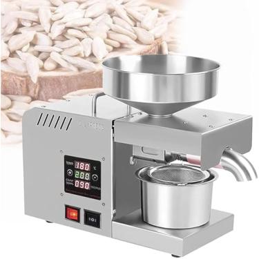 Imagem de Máquina De Prensa De óleo Automática 610w Prensa De óleo Elétrico Quente Frio Extrator De óleo De Aço Inoxidável Expulsor Para Amendoim Gergelim Canola Coco Soja Sementes De Gir, 220V