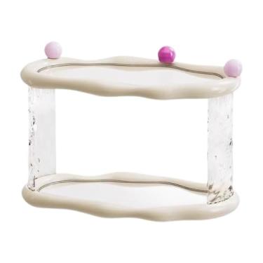 Imagem de ChuYiElegance Organizador de Maquiagem, Expositor de Perfumes, Recipiente de Armazenamento, Suporte para Penteadeira, Penteadeira, Mesa Multiuso, Caixa de Armazenam, Branco