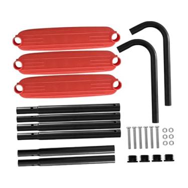 Imagem de YIJU Escada de trampolim infantil de 3 degraus largos 40,5 x 13,8 polegadas Acessórios Leve Montagem simples Ajuste universal Destacável, Laranja