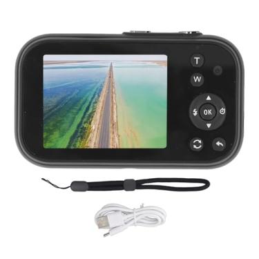 Imagem de Câmera digital Câmera de vídeo compacta portátil de zoom 16x Zoom 16x para estudantes e crianças com 48MP HD 1080p FHD Screen 2,8 polegadas 11 filtros 3 jogos Material leve ABS (Preto)