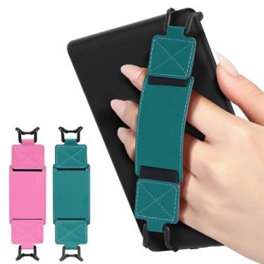 Imagem de MoKo Pacote com 2 alças de segurança para tablet Kindle eReaders Fire de 15 a 8 polegadas – tablet Kindle/Kobo/Voyaga/Lenovo/Sony, alça de mão versátil de alta elasticidade, suporte de dedo leve