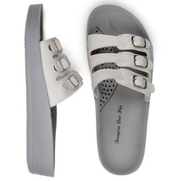 Imagem de Chinelo Ortopedico Feminino Esporão Fascite Plantar Dores nos Pés Tera