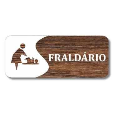 Imagem de Placa Sinalização De Fraldário Banheiro 25x10 Cm