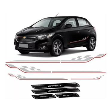 Imagem de Kit Adesivo Faixa Lateral Traseira Onix Effect + Soleira