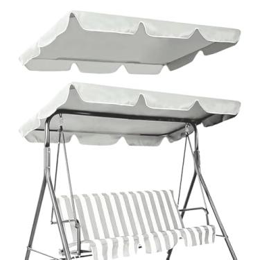 Imagem de CREATCABIN Capa de substituição para cadeira de balanço de pátio para área externa, 3 lugares, cobertura superior de assento giratório para varanda 210D, tecido Oxford, impermeável, proteção UV para