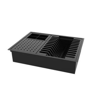 Imagem de Escorredor De Embutir / Sobrepor Calha Inox Preta 43x33cm - HZ