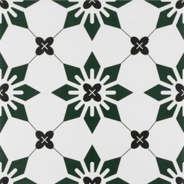 Imagem de Alow Descasque e cole azulejo verde e preto, piso de vinil autoadesivo 20 peças, impermeável, reutilizável, descasque e cole pisos para banheiro, quarto, sala de estar, cozinha e escritório (30 x 30