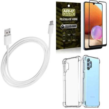 Imagem de Capinha Samsung A32 4G + Cabo USB Tipo C 2m + Película 3D - Armyshield