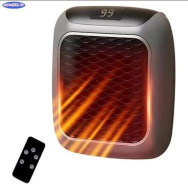 Imagem de Aquecedor Elétrico Portátil de Parede com Display Digital, 500W, Timer Programável e Proteção Contra Superaquecimento