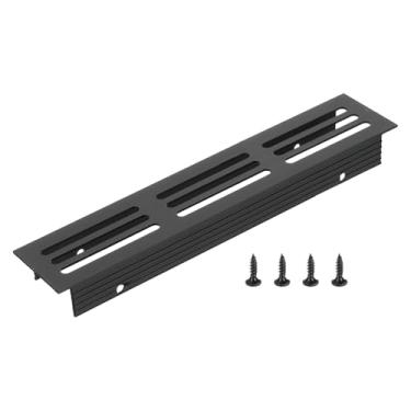 Imagem de PATIKIL Tampa de saída de ar da porta, 15 x 3 cm (dimensões externas), grade de ventilação com venezianas de alumínio, ventilação retangular com parafusos de montagem para armário de sapatos, preto