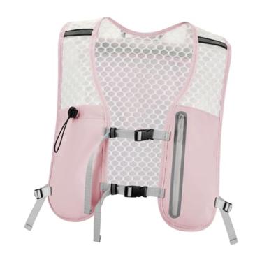 Imagem de YIJU Mochila de hidratação para corrida, colete com alças refletivas ajustáveis, mochila de corrida, colete de hidratação para corrida, escalada, ciclismo, Rosa