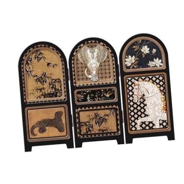 Imagem de Generic Mini enfeite de tela de design chinês, divisória de mesa com pintura de pássaros e flores para sala de jantar, Style a