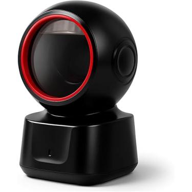 Imagem de Leitor de Código de Barras Qr Code Fixo Omnidirecional Base Giratória 360° LED Vermelho USB Preto Rápido