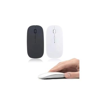 Imagem de Mouse Óptico Sem Fio, 2.4G, Slim, Preto/Branco