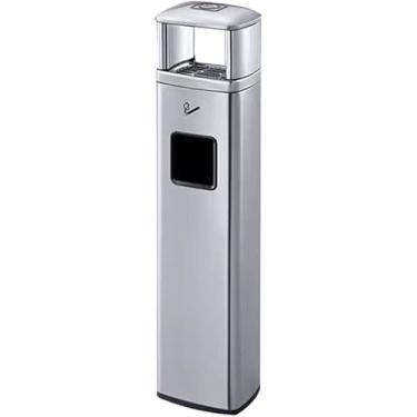 Imagem de Cinzeiro De Aço Inoxidável Estilo Piso Para Fumar Cinzeiro Cinzeiros Destacáveis Criativos Suporte De Cinzas De Pátio Para Interior Ou Exterior, Silver, 99.5X22X18CM