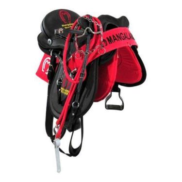 Imagem de Sela Australiana De Cabeça Mangalarga Preta Completa 16 Polegadas + Ac