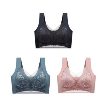 Imagem de Conjunto De Lingerie Feminina plus Size Com Sutiã Push up De Renda E D