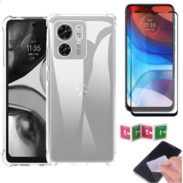 Imagem de [GL CASES] Kit Capa Moto Edge 40 Case Capinha Motorola Moto Edge 40 Anti Impacto Reforçada Silicone Transparente Flexível Proteção De Câmera + Pelicula De Vidro CURVADA 3D 9H Cobertura Total