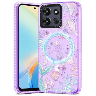 Imagem de Toycamp Capa para Moto G Power/Play 2025 - Compatível com MagSafe Women Girls Cute Phone Cover Magnetic Girly Aesthetic Kawaii Unique Design Pretty Motorola G Power/Play 2025, Fish Girl
