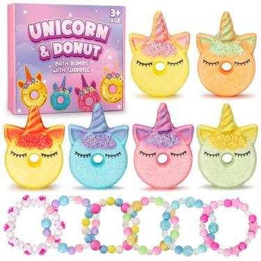Imagem de Bath Bombs Duchong Unicorn Donut com brinquedos surpresa, 6 unidades