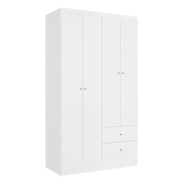 Imagem de Guarda Roupa Solteiro Astro 4 Portas Branco Rosa Flex Acetinado - THB