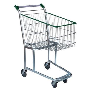 Imagem de Carrinho de Supermercado Compras Tubular Zincado Cesto 90L - Utildecor