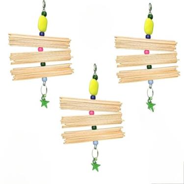 Imagem de Kit de Penduricalhos Brinquedo p/Pássaros Calopsita, Agaporni, Periquito, Ring Neck, Canário, Aves