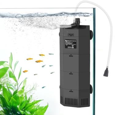 Imagem de AQQA Filtro submersível para aquário de 50 a 100 litros filtros de canto de peixe com fluxo de água ajustável para bio-filtração, circulação de água e oxigenação (12W, 260 GPH)