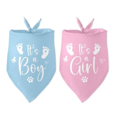 Imagem de Bandana de cachorro "It's a Boy It's a Girl", anúncio de gravidez, bandana, 2 unidades, revelação de gênero, anúncio de bebê, adereço para fotos, acessórios para filhotes, amantes de animais de