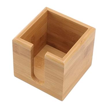 Imagem de Box de tecidos Bambu Wood texturizou a organização de armazenamento de papel retangular para escritório de cozinha