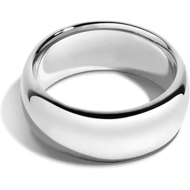 Imagem de Aliança de Namoro 8mm, Compromisso, Casal, Anel em Aço Inox 316l, Prateada, Ergonômica, Resistente ao Desgaste, Reforçado, não Enferruja e não Escurece. (16 mm)