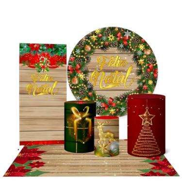 Imagem de Trio Capas Cilindro + Painel + Lateral e Tapete Natal (K3NAT0040)