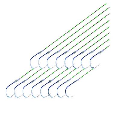 Imagem de GRFIT Ganchos de pesca 2 placas invisíveis anti-envolto linha de pesca fio gancho duplo acabamento terno de pesca conjunto completo anzóis (cor: 50 cm, tamanho: 5 #)