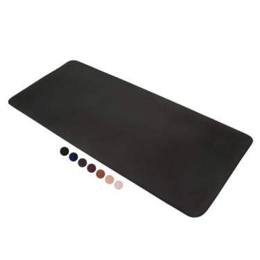Imagem de Tapete para Mesa em Couro Ecológico - Superfície Antiderrapante, Impermeável e Conforto Ergonômico para Escritório e Jogos (Preto,90x40)