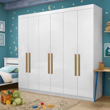 Imagem de Guarda-Roupa Infantil 6 Portas Ravi Branco