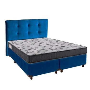 Imagem de Cama Box + Colchão Casal Ortobom D33 Iso100 + Cabeceira Estofada