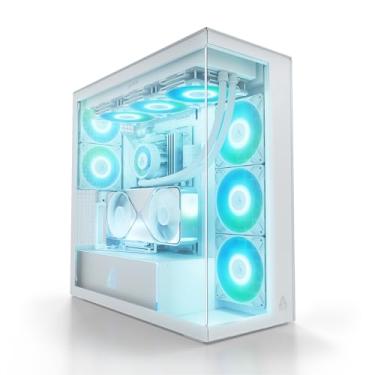 Imagem de ARCTIC Xtender VG (branco) com suporte vertical para GPU - capa para PC, vidro panorâmico temperado, suporte de radiador de 2 x 420 mm, torre completa, torre grande, E-ATX, ventiladores A-RGB 5X