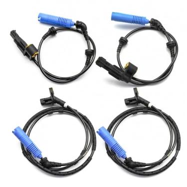 Imagem de IZYSS Sensor de velocidade da roda ABS 4 peças dianteiro traseiro esquerdo direito para BMW 325Ci 325i 330Ci 330i M3 2001-2006 ALS436 ALS464 ALS438