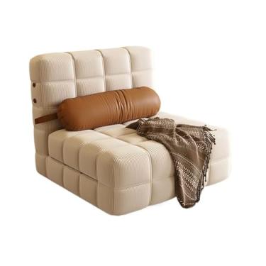 Imagem de Sofá-cama dobrável Sofá-cama dobrável, espreguiçadeira conversível para lazer com encosto ajustável em 5 posições, cadeira-cama estofada para quarto, sala de estar, escritório(Beige)