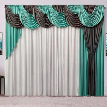 Imagem de Cortina Inspiração 3 Metros Sala Quarto Para Varão - Verde