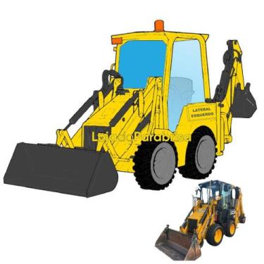 Imagem de Vidro Parabrisa Frontal Temperado Verde para Mini Retroescavadeira JCB